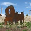 Covered Wagon and Coyote