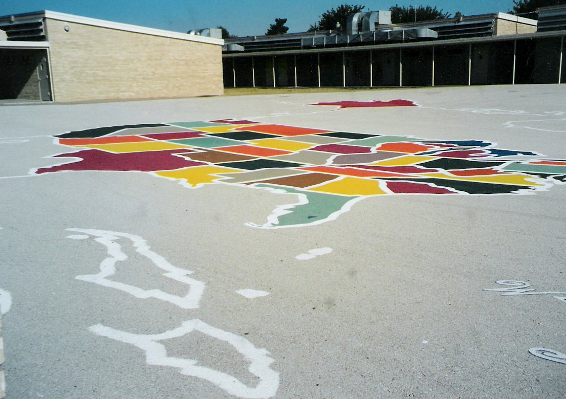 80ft. by 100ft. map of the U.S. on the Jal Elementary School playground.
